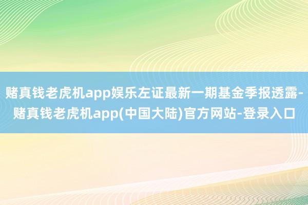 赌真钱老虎机app娱乐左证最新一期基金季报透露-赌真钱老虎机app(中国大陆)官方网站-登录入口