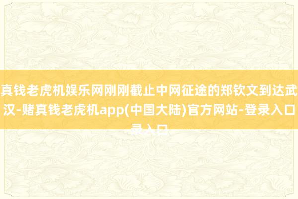 真钱老虎机娱乐网刚刚截止中网征途的郑钦文到达武汉-赌真钱老虎机app(中国大陆)官方网站-登录入口